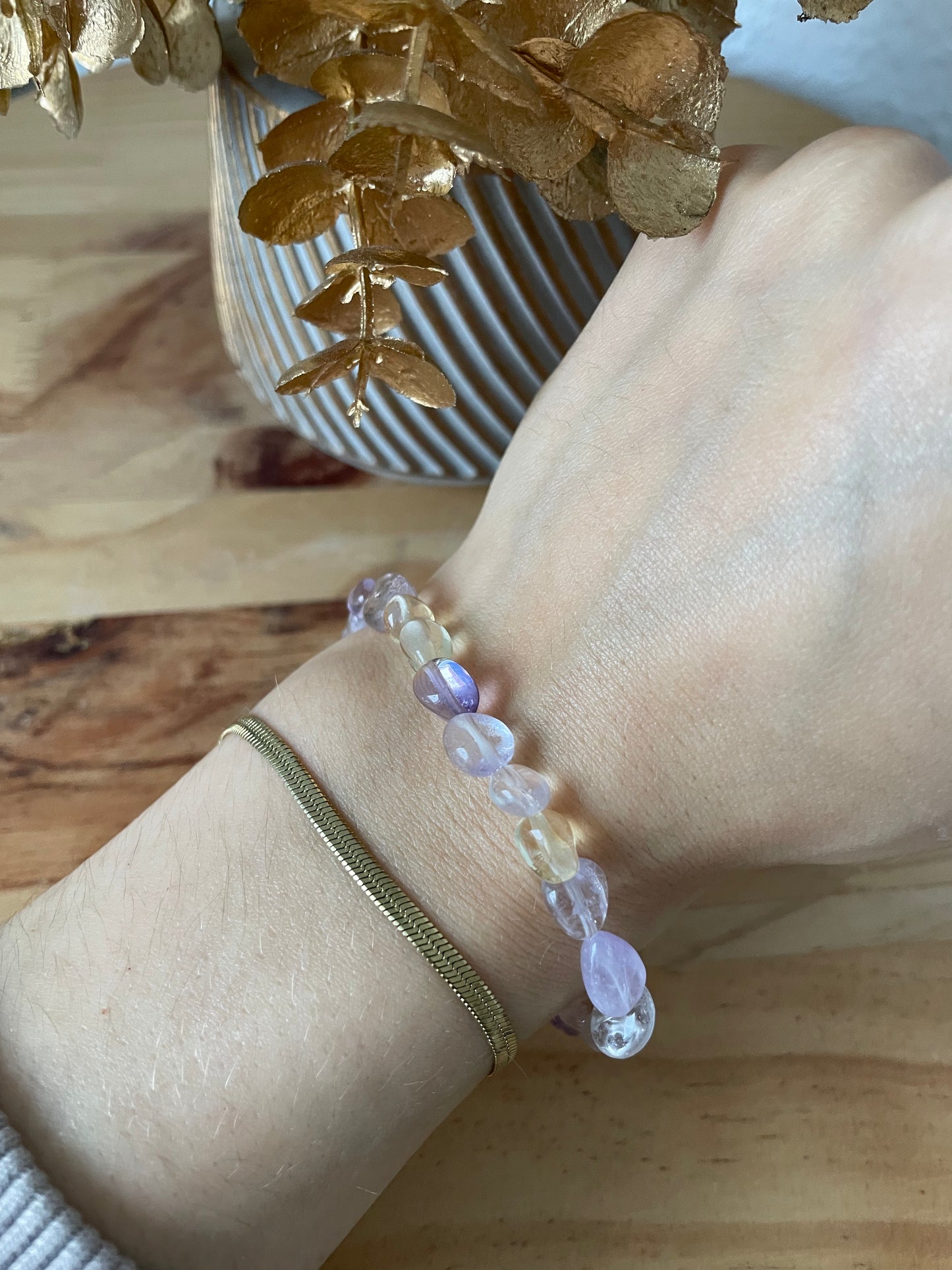 Ametrin Armband - Harmonie aus Amethyst & Citrin